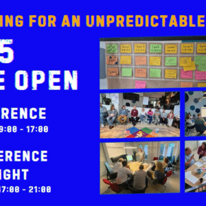 Banner for the 2025 Agile Open Unconference with the theme and other details.