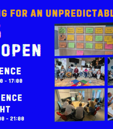 Banner for the 2025 Agile Open Unconference with the theme and other details.